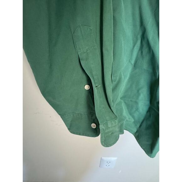 Vintage Ralph Lauren Blue Label Long Sleeve Shirt XXL Green Cotton Heavy Button - Picture 3 of 7